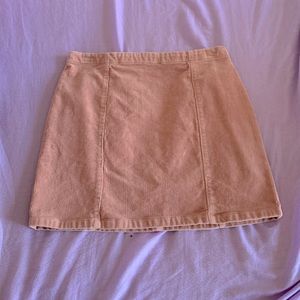 Pink corduroy mini skirt